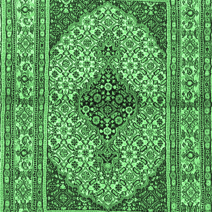 Machine Washable Persian Emerald Green Traditional Area Rugs, wshtr1592emgrn