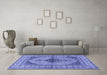 Machine Washable Persian Blue Traditional Rug in a Living Room, wshtr1592blu