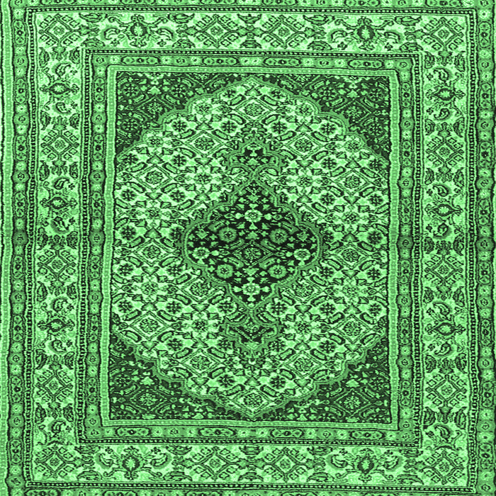 Square Persian Emerald Green Traditional Rug, tr1592emgrn