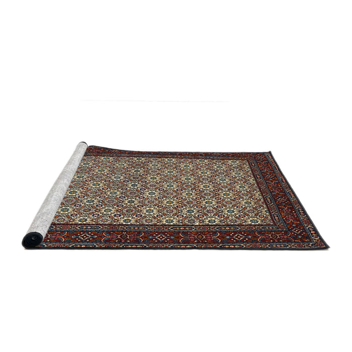 Sideview of Machine Washable Traditional Night Red Rug, wshtr1593