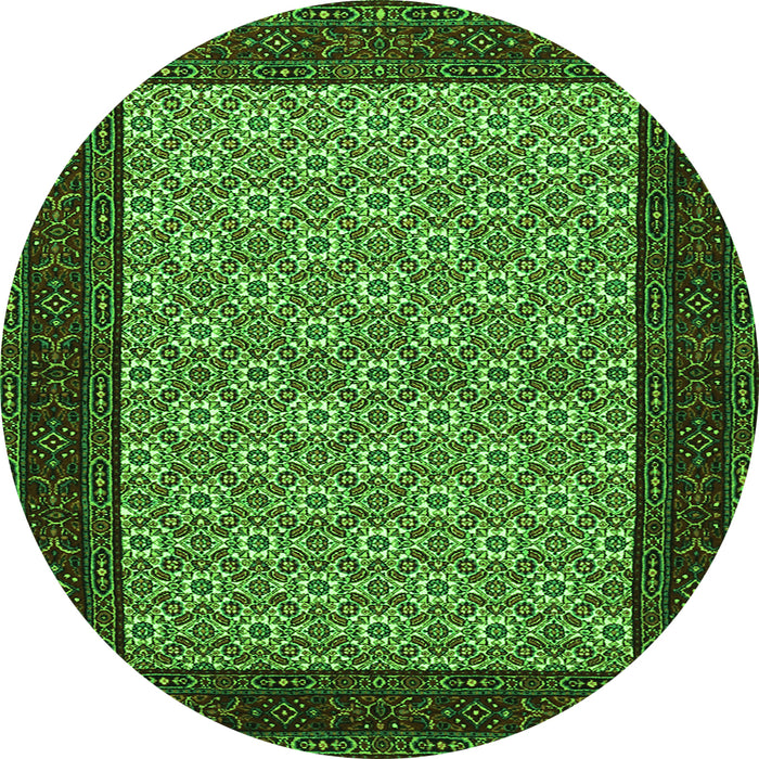 Square Persian Green Traditional Rug, tr1593grn