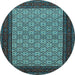 Round Machine Washable Persian Light Blue Traditional Rug, wshtr1593lblu