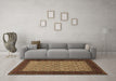 Machine Washable Persian Brown Traditional Rug in a Living Room,, wshtr1593brn