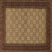 Square Machine Washable Persian Brown Traditional Rug, wshtr1593brn