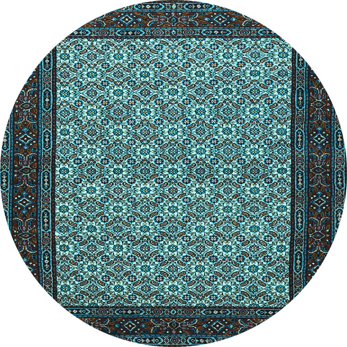 Round Persian Light Blue Traditional Rug, tr1593lblu