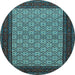 Round Persian Light Blue Traditional Rug, tr1593lblu