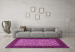 Machine Washable Persian Pink Traditional Rug in a Living Room, wshtr1593pnk