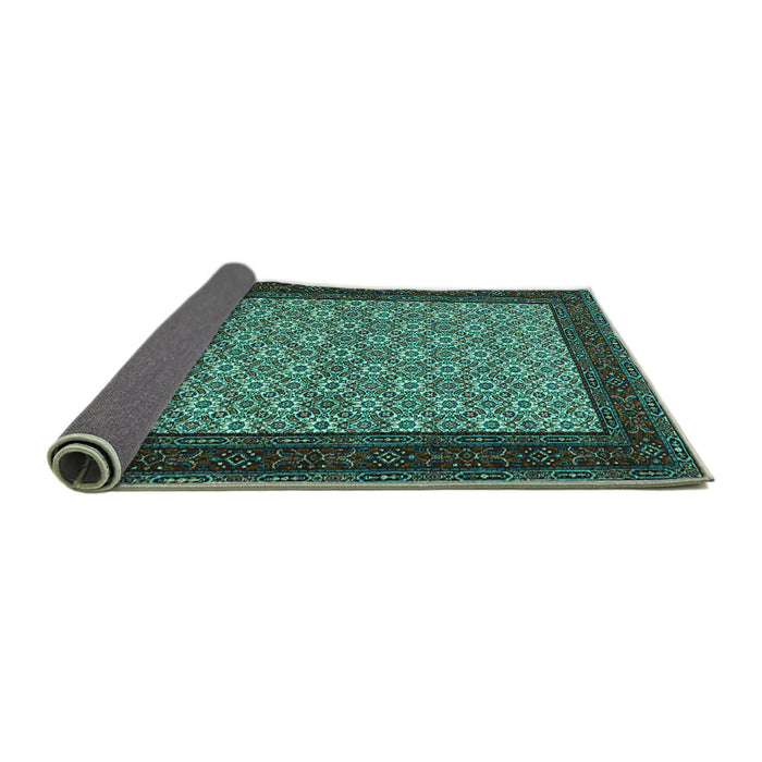 Sideview of Persian Turquoise Traditional Rug, tr1593turq