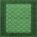 Square Persian Emerald Green Traditional Rug, tr1593emgrn