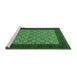 Sideview of Machine Washable Persian Emerald Green Traditional Area Rugs, wshtr1593emgrn