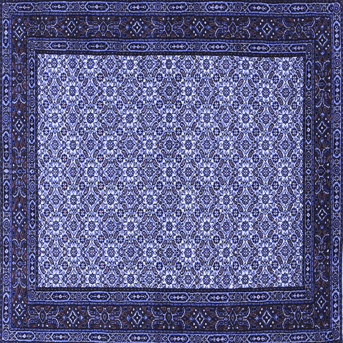 Square Machine Washable Persian Blue Traditional Rug, wshtr1593blu