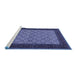 Sideview of Machine Washable Persian Blue Traditional Rug, wshtr1593blu