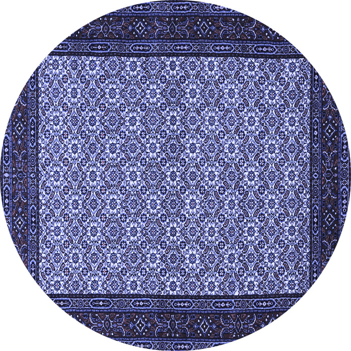Round Persian Blue Traditional Rug, tr1593blu