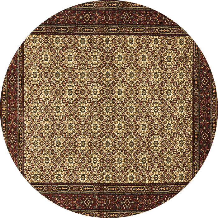 Round Persian Brown Traditional Rug, tr1593brn
