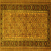 Square Persian Yellow Traditional Rug, tr1594yw