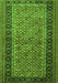 Serging Thickness of Machine Washable Persian Green Traditional Area Rugs, wshtr1594grn