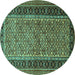 Round Persian Turquoise Traditional Rug, tr1594turq