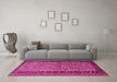 Machine Washable Persian Pink Traditional Rug in a Living Room, wshtr1594pnk