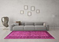 Machine Washable Persian Pink Traditional Rug, wshtr1594pnk