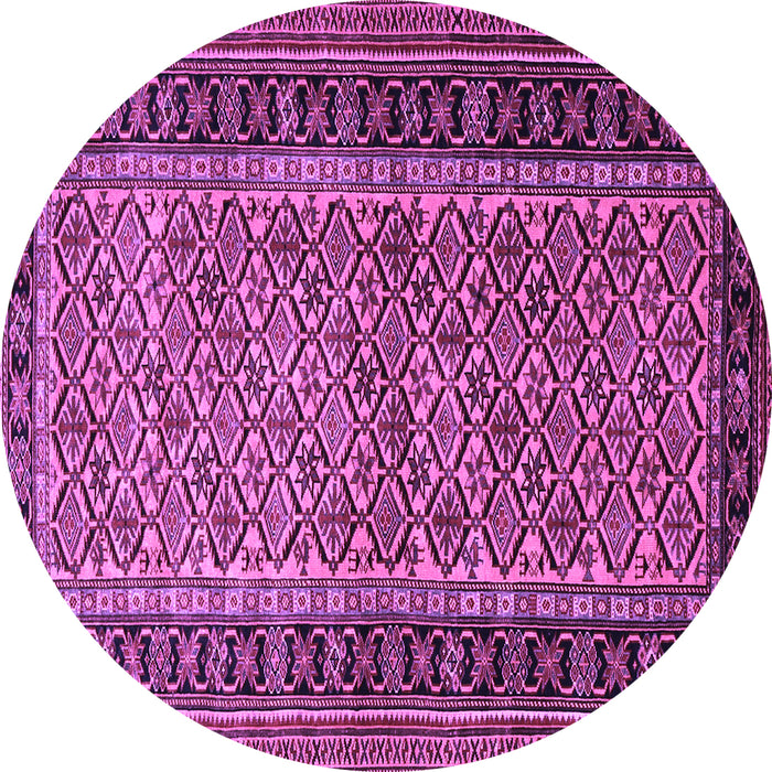 Round Machine Washable Persian Purple Traditional Area Rugs, wshtr1594pur