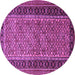 Round Machine Washable Persian Purple Traditional Area Rugs, wshtr1594pur