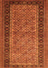 Serging Thickness of Machine Washable Persian Orange Traditional Area Rugs, wshtr1594org