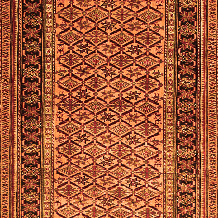 Serging Thickness of Machine Washable Persian Orange Traditional Area Rugs, wshtr1594org