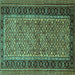 Square Machine Washable Persian Turquoise Traditional Area Rugs, wshtr1594turq