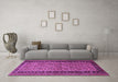 Machine Washable Persian Purple Traditional Area Rugs in a Living Room, wshtr1594pur