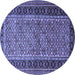 Round Persian Blue Traditional Rug, tr1594blu