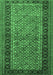 Machine Washable Persian Emerald Green Traditional Area Rugs, wshtr1594emgrn