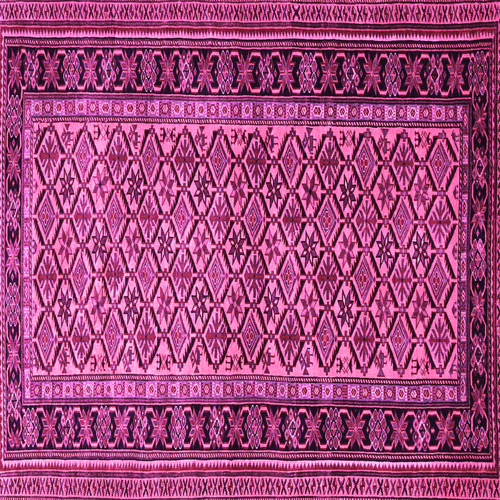 Square Machine Washable Persian Pink Traditional Rug, wshtr1594pnk