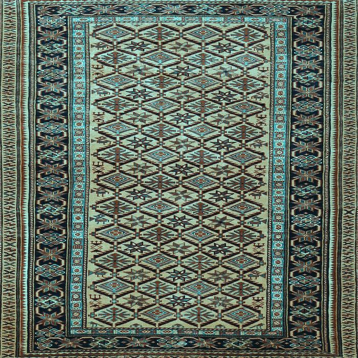 Square Machine Washable Persian Light Blue Traditional Rug, wshtr1594lblu