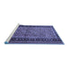 Sideview of Machine Washable Persian Blue Traditional Rug, wshtr1594blu