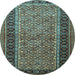 Round Persian Light Blue Traditional Rug, tr1594lblu