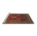 Sideview of Machine Washable Traditional Deep Red Rug, wshtr1595