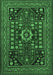 Machine Washable Persian Emerald Green Traditional Area Rugs, wshtr1595emgrn