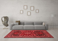 Machine Washable Persian Red Traditional Rug, wshtr1595red