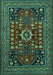 Machine Washable Persian Turquoise Traditional Area Rugs, wshtr1595turq