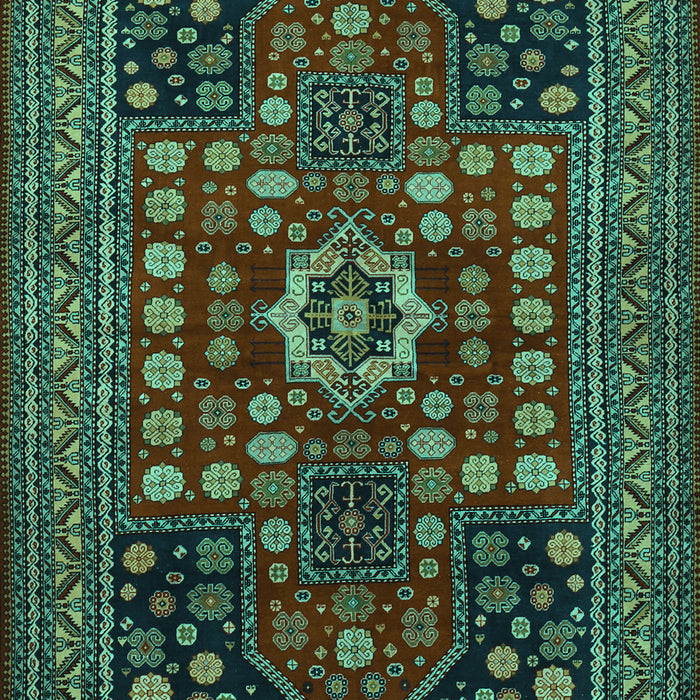 Machine Washable Persian Turquoise Traditional Area Rugs, wshtr1595turq