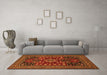 Machine Washable Persian Orange Traditional Area Rugs in a Living Room, wshtr1595org