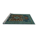 Sideview of Machine Washable Persian Light Blue Traditional Rug, wshtr1595lblu