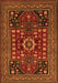 Serging Thickness of Machine Washable Persian Orange Traditional Area Rugs, wshtr1595org