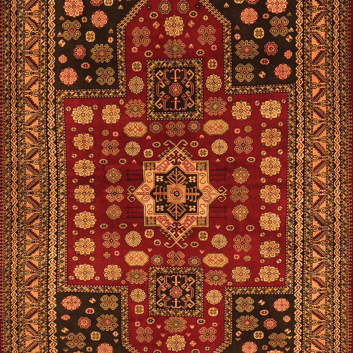 Serging Thickness of Machine Washable Persian Orange Traditional Area Rugs, wshtr1595org