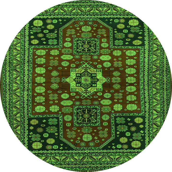 Square Persian Green Traditional Rug, tr1595grn