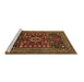 Sideview of Machine Washable Persian Brown Traditional Rug, wshtr1595brn