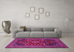 Machine Washable Persian Pink Traditional Rug in a Living Room, wshtr1595pnk