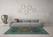 Machine Washable Persian Light Blue Traditional Rug in a Living Room, wshtr1595lblu