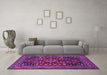 Machine Washable Persian Purple Traditional Area Rugs in a Living Room, wshtr1595pur