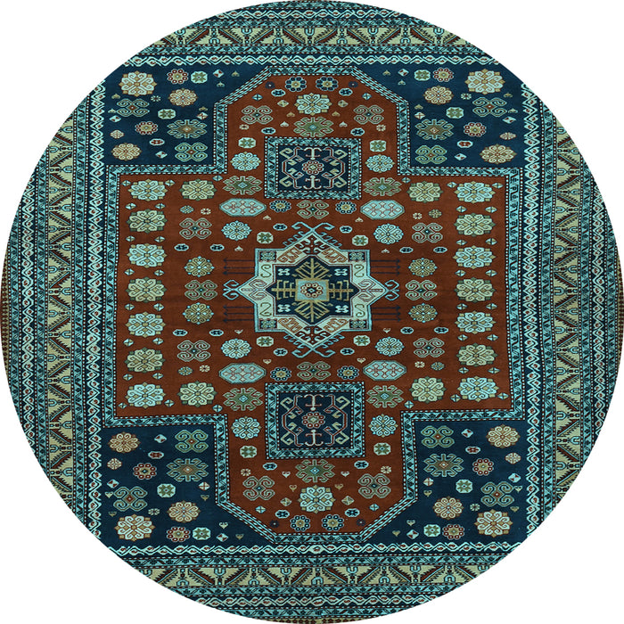 Round Persian Light Blue Traditional Rug, tr1595lblu